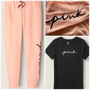 Pink skinny jogger set